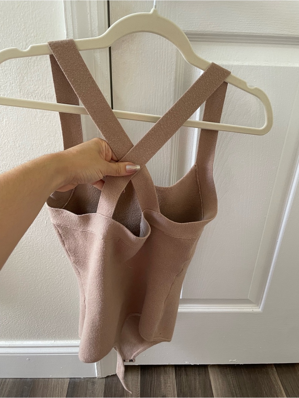 Abercrombie & Fitch Mauve Cross-Back Ribbed Bodysuit